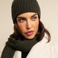 Napoli (dark green) - Italian 100% cashmere ribbed scarf (unisex)
