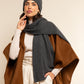 Napoli (dark grey) - Italian 100% cashmere ribbed scarf (unisex)
