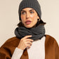 Napoli (dark grey) - Italian 100% cashmere ribbed scarf (unisex)