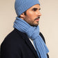 Napoli (light blue) - Italian 100% cashmere ribbed scarf (unisex)