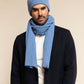 Napoli (light blue) - Italian 100% cashmere ribbed scarf (unisex)