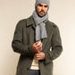 Napoli (light grey) - Italian 100% cashmere ribbed scarf (unisex)