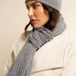 Napoli (light grey) - Italian 100% cashmere ribbed scarf (unisex)