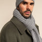 Napoli (light grey) - Italian 100% cashmere ribbed scarf (unisex)