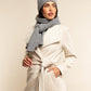 Napoli (light grey) - Italian 100% cashmere ribbed scarf (unisex)