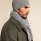 Napoli (light grey) - Italian 100% cashmere ribbed scarf (unisex)