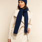 Napoli (navy blue) - Italian 100% cashmere ribbed scarf (unisex)