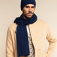Napoli (navy blue) - Italian 100% cashmere ribbed scarf (unisex)