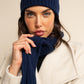 Napoli (navy blue) - Italian 100% cashmere ribbed scarf (unisex)