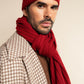 Napoli (red) - Italian 100% cashmere ribbed scarf (unisex)