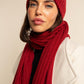Napoli (red) - Italian 100% cashmere ribbed scarf (unisex)