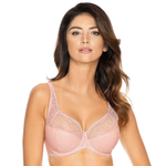 Semi Sheer Half Padded Bra Gorteks Scarlet Powder Pink-0