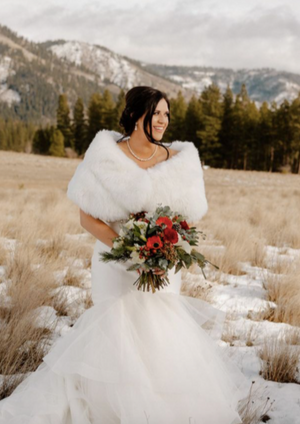 Ivory White Fur Wrap (Penelope Wht01)