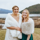 Blush with Black Tips Faux Fur Wrap (Serena Blu02)