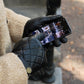 Sebastian (black) – Sheepskin leather gloves with snap closure & touchscreen feature