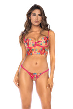 Floral Longline Bra & G-String Set Mapale Wild Flower-0