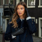 Selena (black) – Sheepskin leather gloves with diamond pattern and touchscreen feature