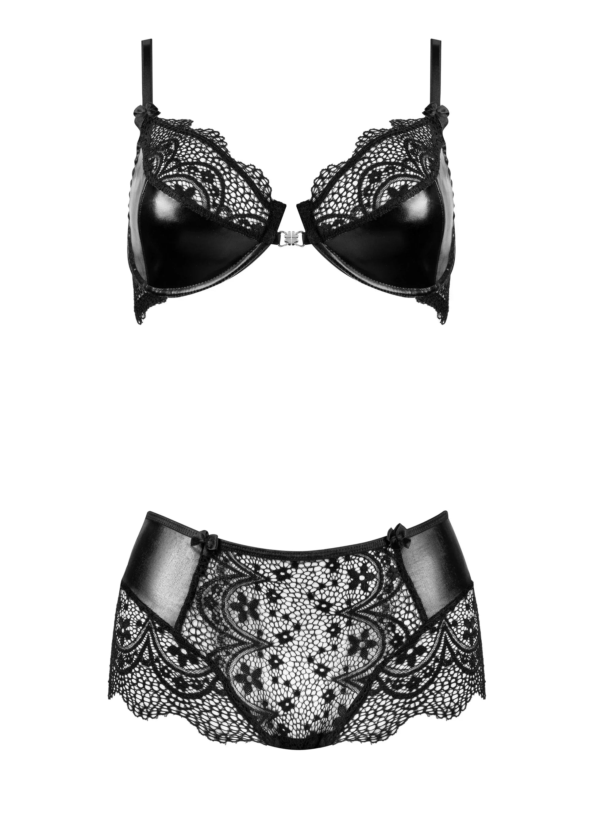Beauty Night Charm Semi-Sheer Bra & Lace Shorts Set-3