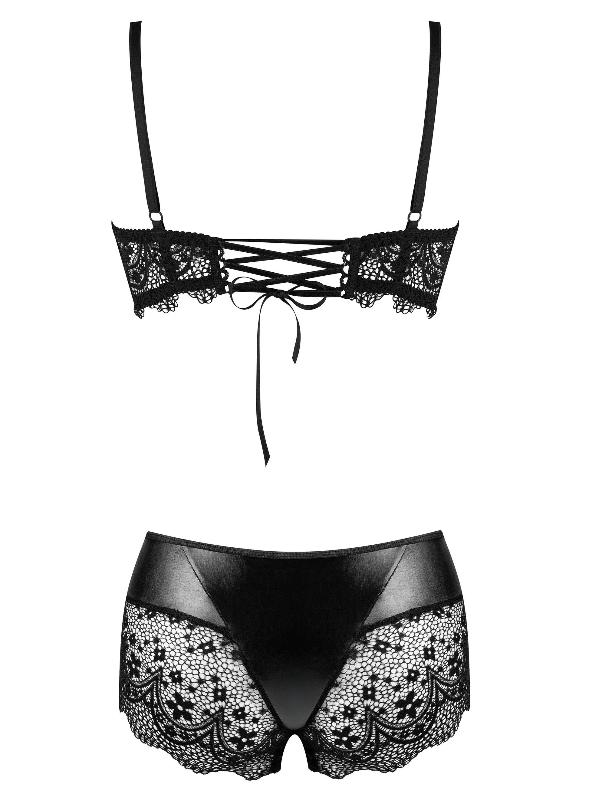 Beauty Night Charm Semi-Sheer Bra & Lace Shorts Set-4