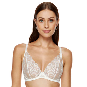 Sheer Deep Plunge Floral Bra Gorteks Cherie-0