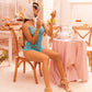 Mapale Riviera Turquoise Sheer Mesh Romper