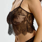 Blush Serene Black Sheer Eyelash Lace Cropped Cami