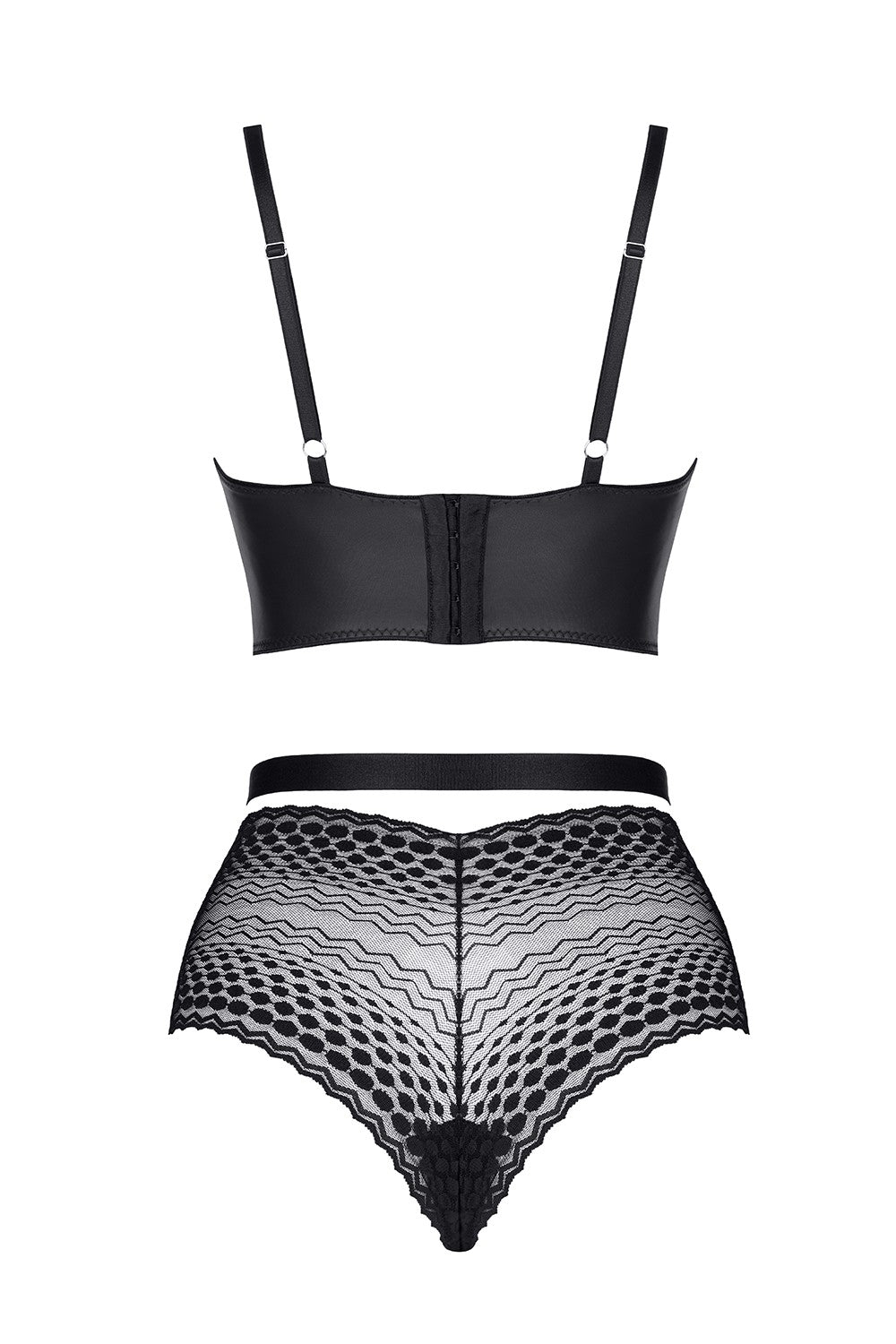 Demoniq Yessenia Sheer Lace Longline Bra & High Waist Briefs-4