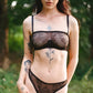 Blush Cascade Black Sheer Lace Strapless Bra