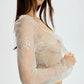 Blush Serene Mint Sheer Eyelash Lace Crop Top