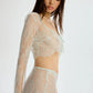 Blush Serene Mint Sheer Eyelash Lace Crop Top