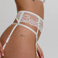 Sheer Mesh Embroidered Garter Belt Blush Enchant White-2
