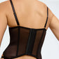 Sheer Embroidery Corset & Garter Straps Blush Enchant Black-1
