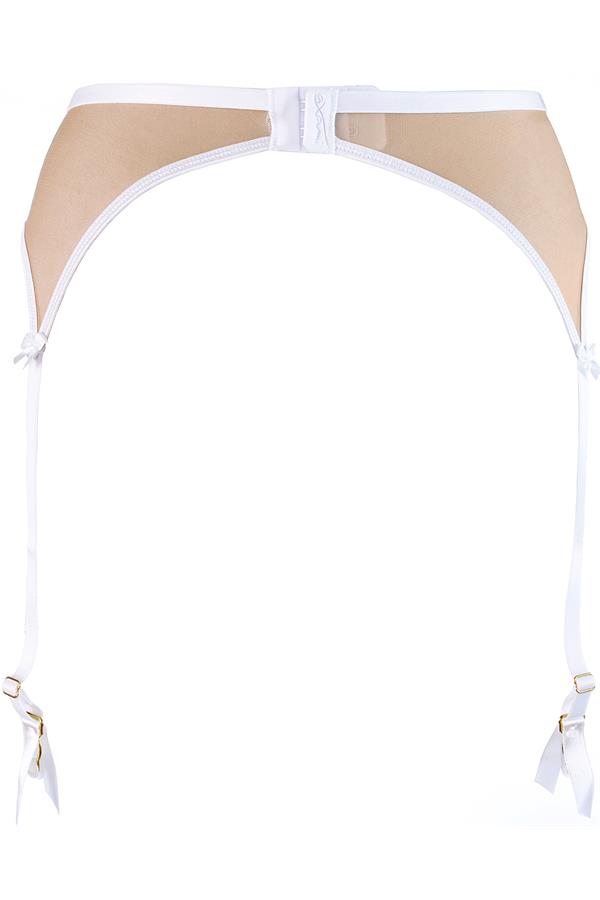 Axami Enigma White Sheer Mesh Garter Belt-3