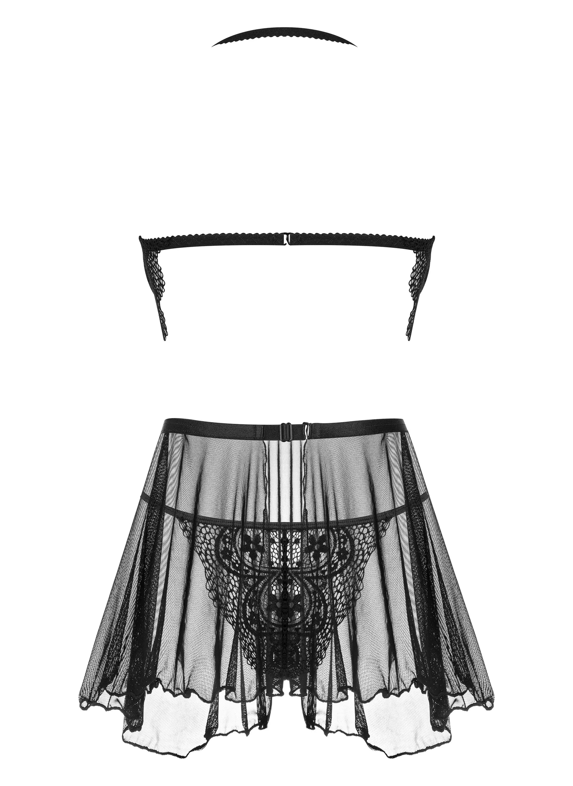 Beauty Night Dark Mirage Sheer Mesh Lace Chemise-4