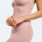 Blush Lotus Rosewater Sheer Mesh Lace Trim Slip Dress-2