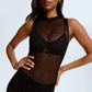 Blush Enigma Sheer Mesh Polka Dot Fitted Dress