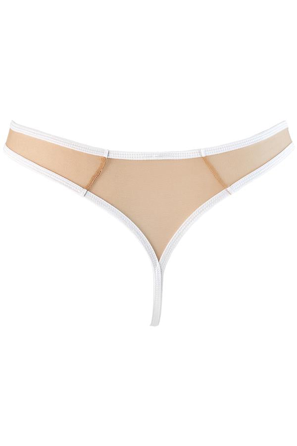 Axami Enigma White Sheer Mesh Thong Panty-3