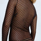 Blush Enigma Sheer Polka Dot Long Sleeve Top