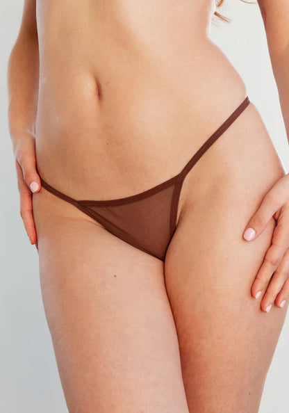 Sheer G-String Panty Blush The Mesh Cocoa-0