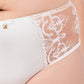 Samanta Perla Ivory Sheer Mesh Tulle Embroidered Brief Panty-3