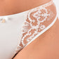 Samanta Perla Ivory Sheer Mesh Tulle Embroidered Tanga Panty