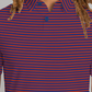 Short Sleeve Polo Stripe // Red Blue
