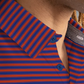 Short Sleeve Polo Stripe // Red Blue