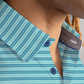 Short Sleeve Polo Stripe // Teal Aqua