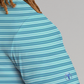 Short Sleeve Polo Stripe // Teal Aqua