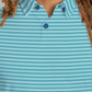 Short Sleeve Polo Stripe // Teal Aqua