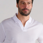 Short Sleeve Sweater Polo Solid // White