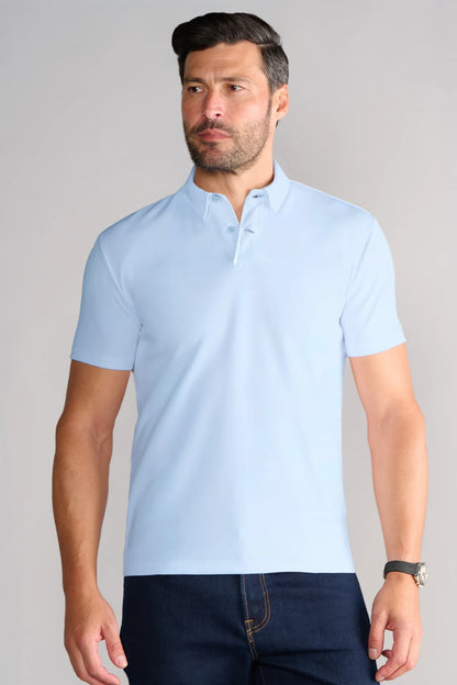 Short Sleeve Polo Solid // Powder Blue