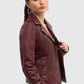 Whet Blu NYC Harper women's lambskin leather moto jacket side view