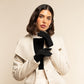 Silvia (black) - Italian suede leather gloves with luxurious cashmere lining